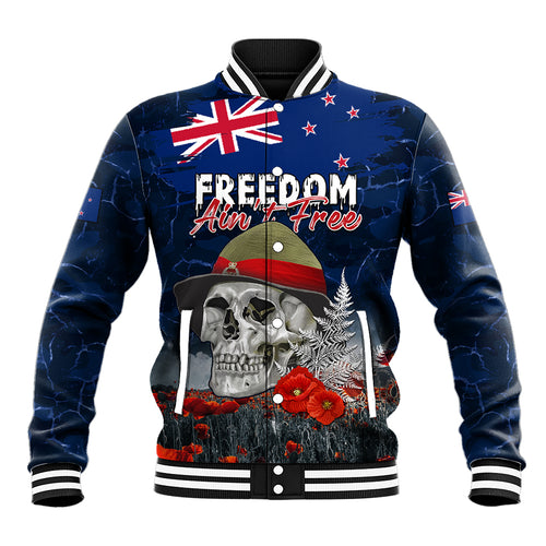 New Zealand ANZAC Day Baseball Jacket Freedom Ain't Free