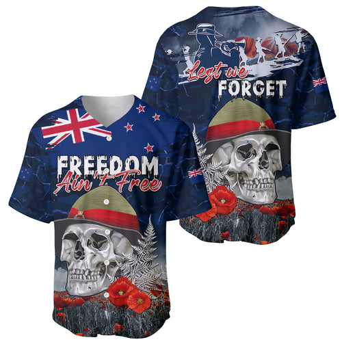 New Zealand ANZAC Day Baseball Jersey Freedom Ain't Free