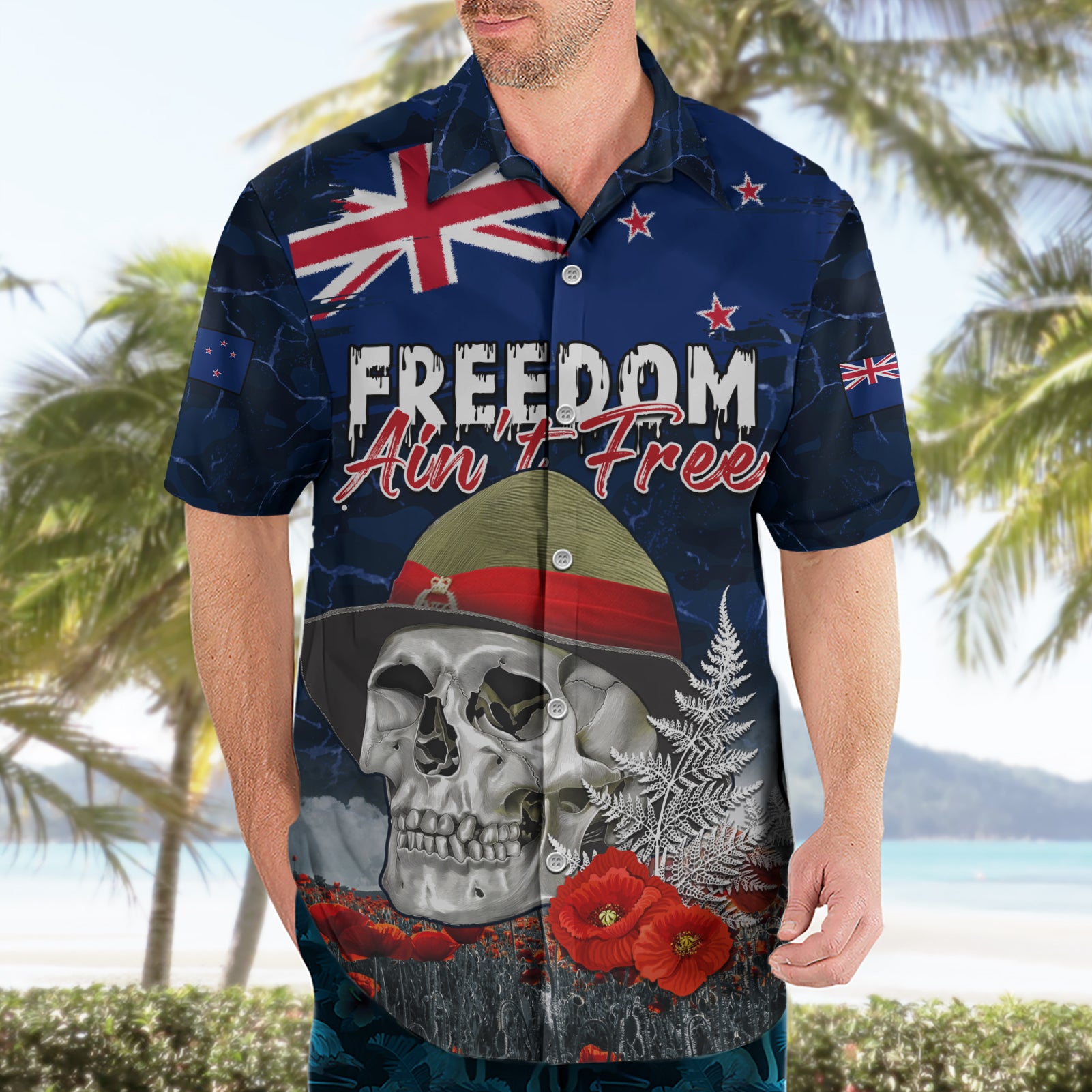 New Zealand ANZAC Day Hawaiian Shirt Freedom Ain't Free
