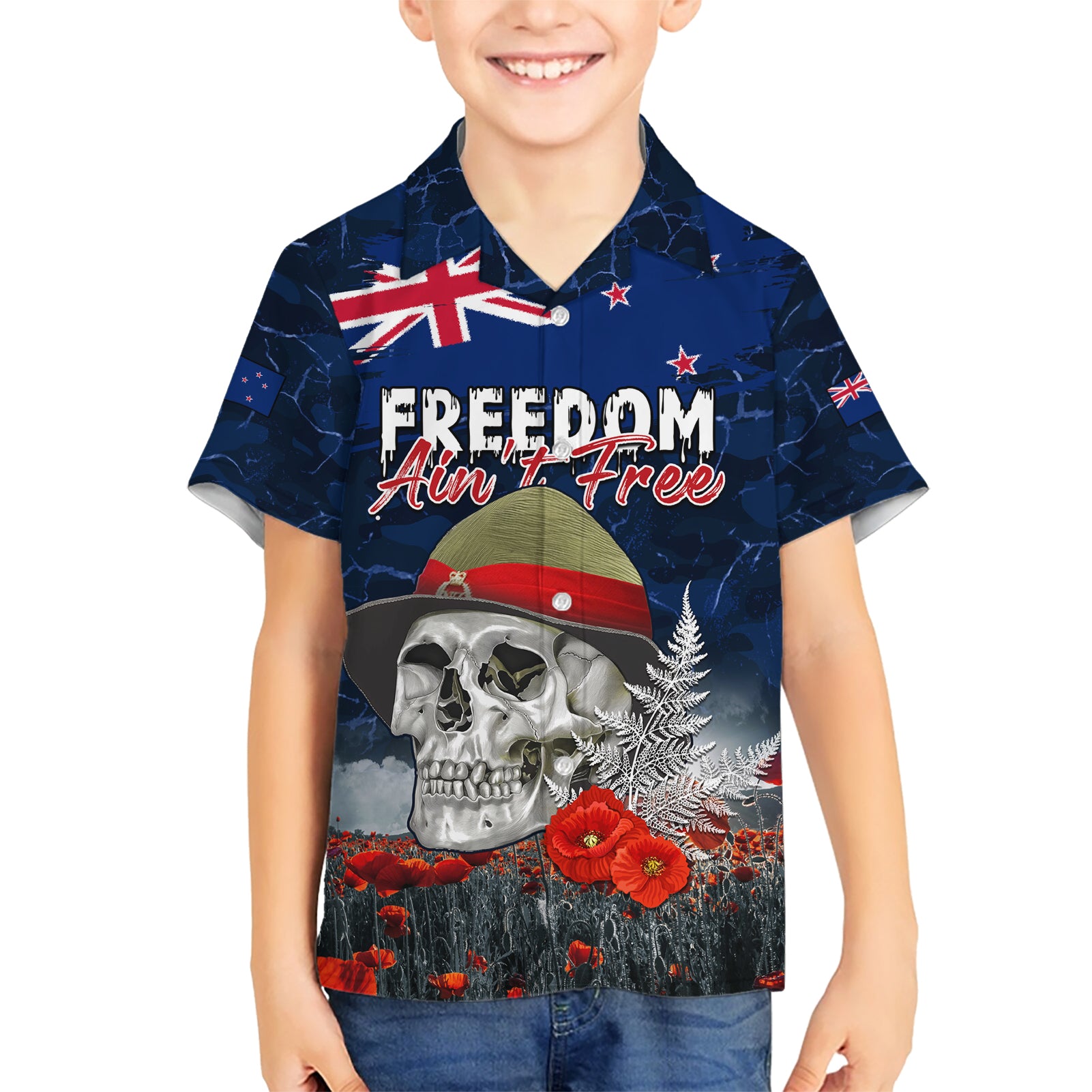 New Zealand ANZAC Day Hawaiian Shirt Freedom Ain't Free