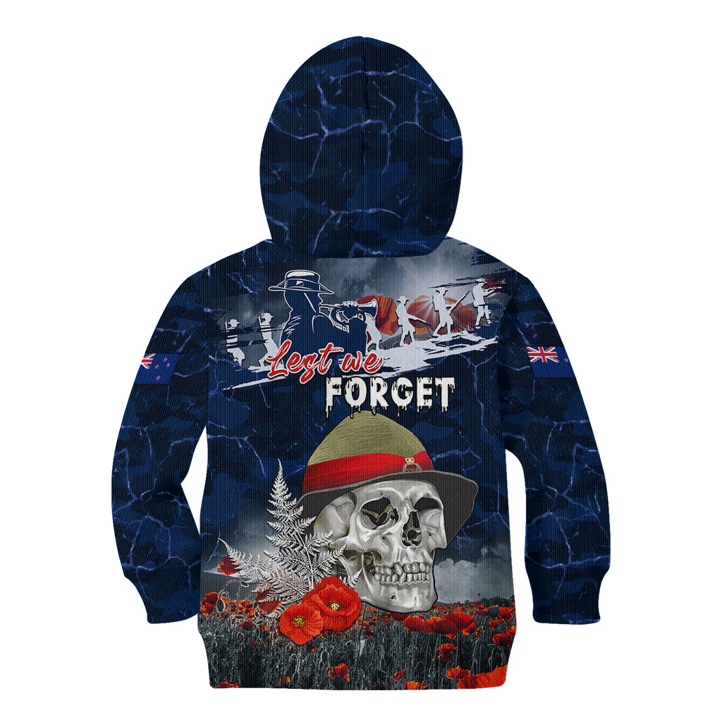 New Zealand ANZAC Day Kid Hoodie Freedom Ain't Free