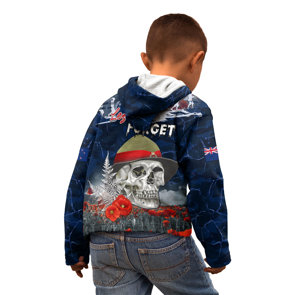New Zealand ANZAC Day Kid Hoodie Freedom Ain't Free