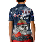 New Zealand ANZAC Day Kid Polo Shirt Freedom Ain't Free