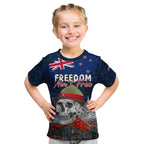 New Zealand ANZAC Day Kid T Shirt Freedom Ain't Free