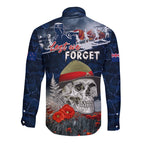 New Zealand ANZAC Day Long Sleeve Button Shirt Freedom Ain't Free