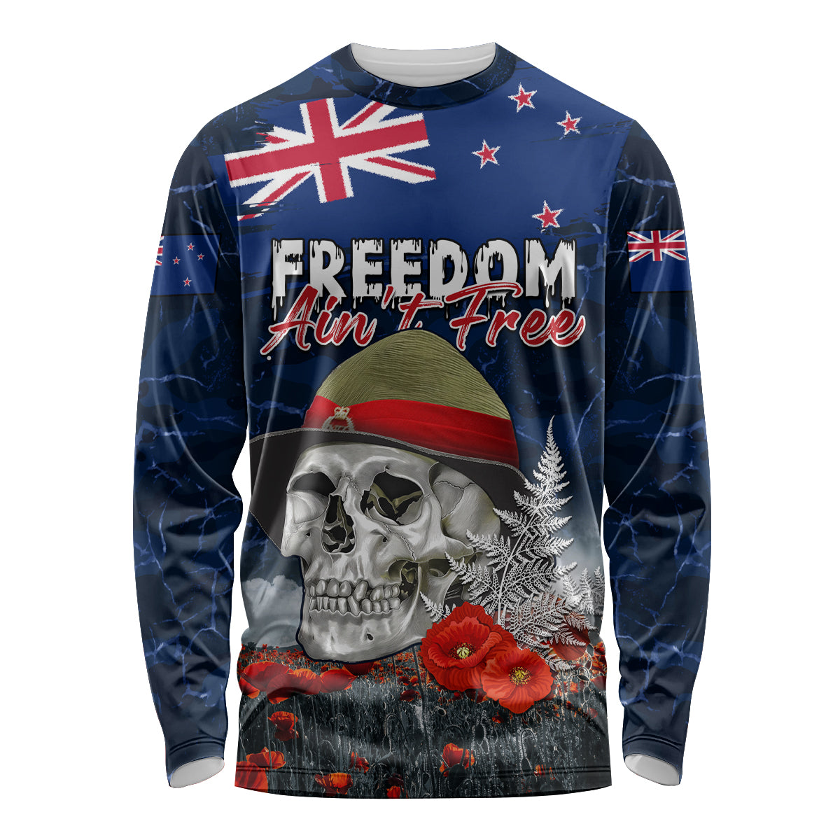 New Zealand ANZAC Day Long Sleeve Shirt Freedom Ain't Free
