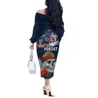 New Zealand ANZAC Day Off The Shoulder Long Sleeve Dress Freedom Ain't Free