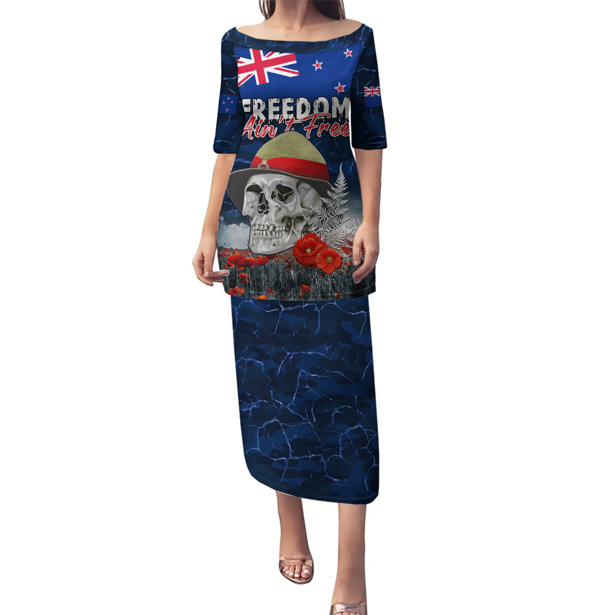 New Zealand ANZAC Day Puletasi Freedom Ain't Free