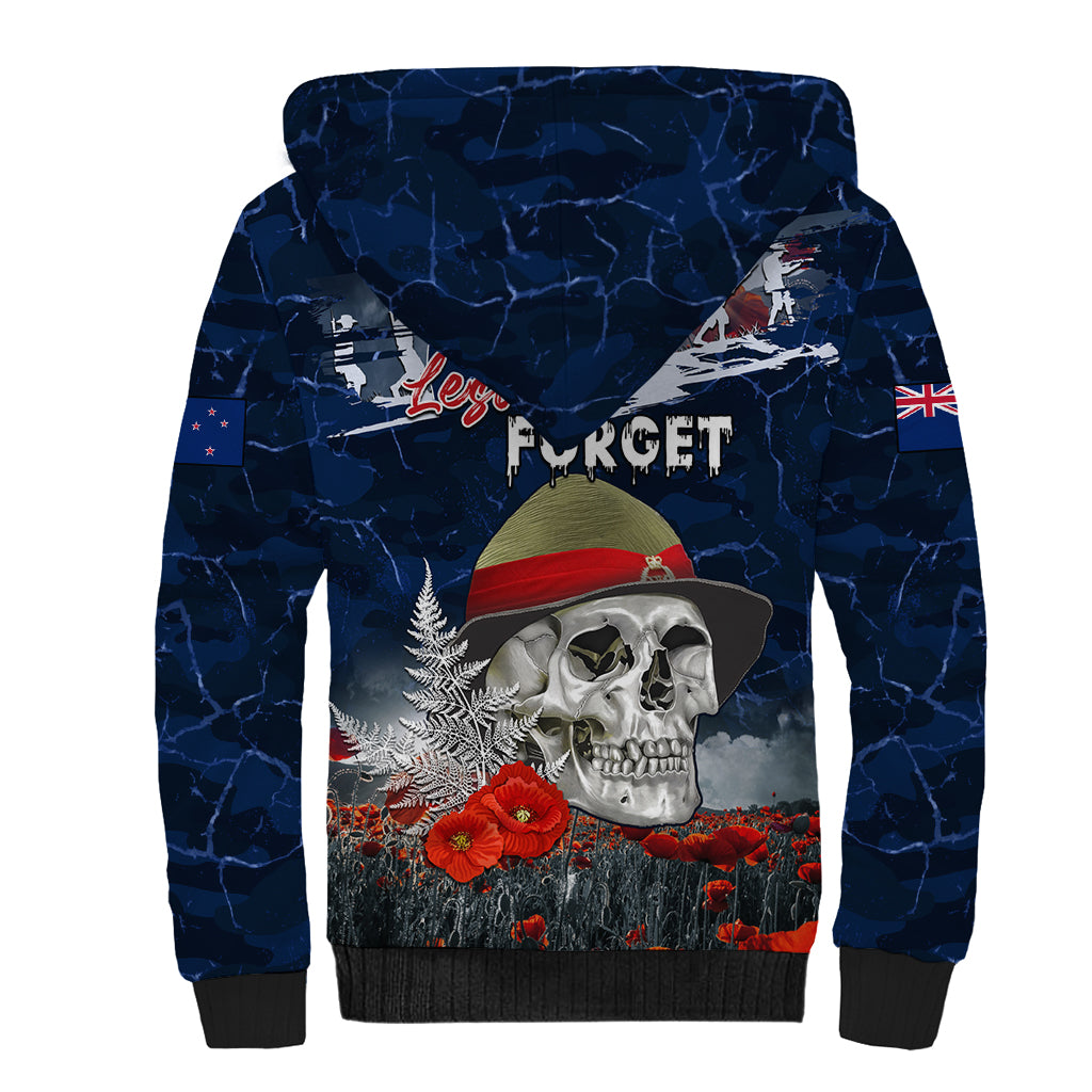 New Zealand ANZAC Day Sherpa Hoodie Freedom Ain't Free