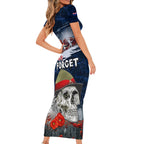 New Zealand ANZAC Day Short Sleeve Bodycon Dress Freedom Ain't Free