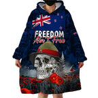 New Zealand ANZAC Day Wearable Blanket Hoodie Freedom Ain't Free