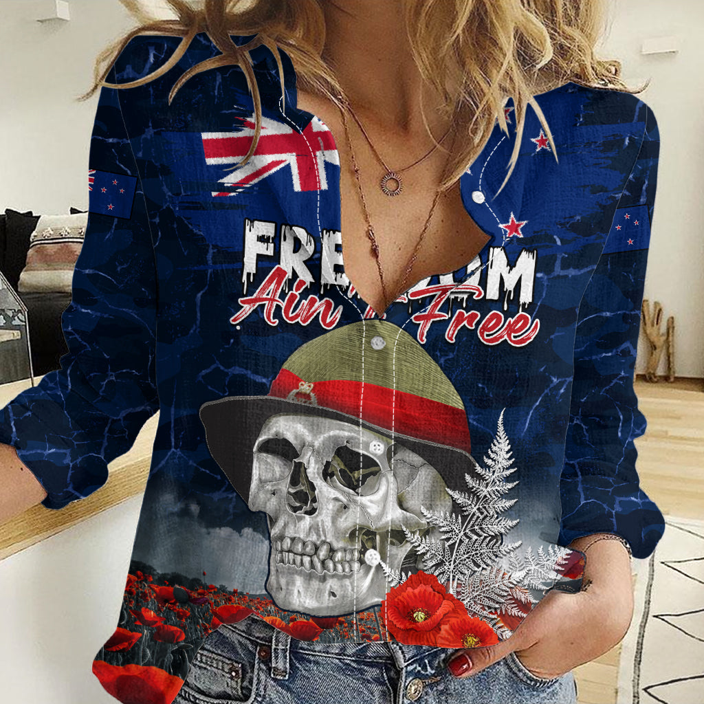 New Zealand ANZAC Day Women Casual Shirt Freedom Ain't Free