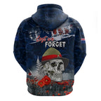 New Zealand ANZAC Day Zip Hoodie Freedom Ain't Free