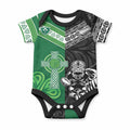 New Zealand And Ireland Rugby Custom Baby Onesie Maori Tiki With Shamrock