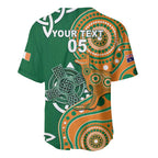 Australia And Ireland Rugby Custom Baseball Jersey Walllabies And Shamrock Together