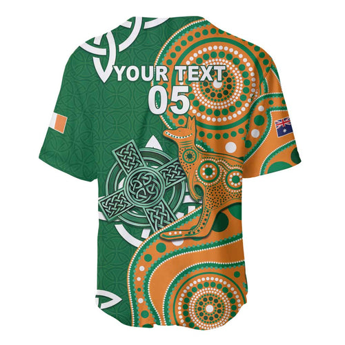Australia And Ireland Rugby Custom Baseball Jersey Walllabies And Shamrock Together