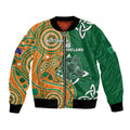 Australia And Ireland Rugby Custom Bomber Jacket Walllabies And Shamrock Together
