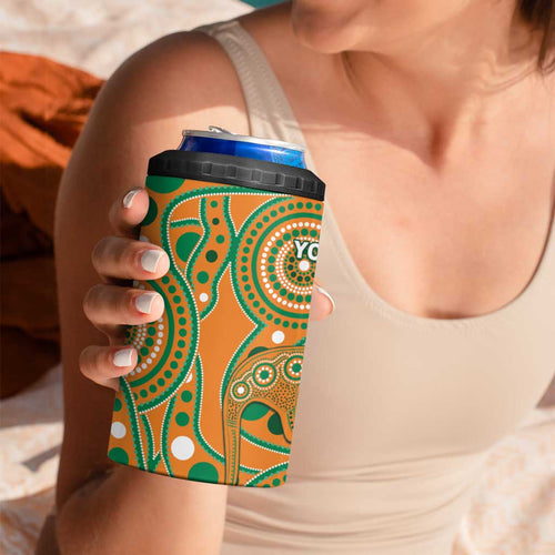 Australia And Ireland Rugby Custom 4 in 1 Can Cooler Tumbler Walllabies And Shamrock Together