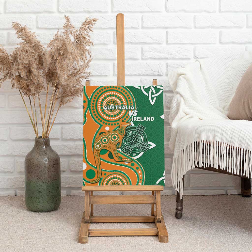Australia And Ireland Rugby Canvas Wall Art Walllabies And Shamrock Together