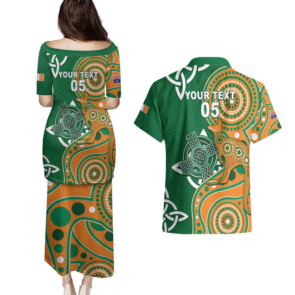 Australia And Ireland Rugby Custom Couples Matching Puletasi and Hawaiian Shirt Walllabies And Shamrock Together
