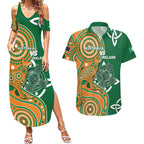 Australia And Ireland Rugby Custom Couples Matching Summer Maxi Dress and Hawaiian Shirt Walllabies And Shamrock Together