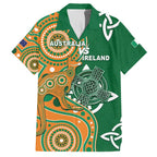 Australia And Ireland Rugby Custom Family Matching Off Shoulder Maxi Dress and Hawaiian Shirt Walllabies And Shamrock Together