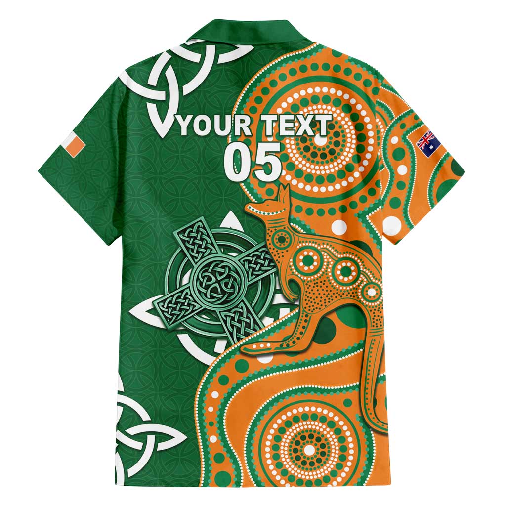 Australia And Ireland Rugby Custom Family Matching Off Shoulder Short Dress and Hawaiian Shirt Walllabies And Shamrock Together