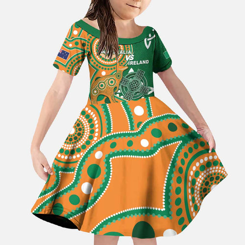 Australia And Ireland Rugby Custom Family Matching Summer Maxi Dress and Hawaiian Shirt Walllabies And Shamrock Together
