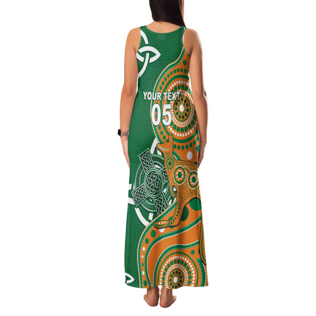 Australia And Ireland Rugby Custom Family Matching Tank Maxi Dress and Hawaiian Shirt Walllabies And Shamrock Together