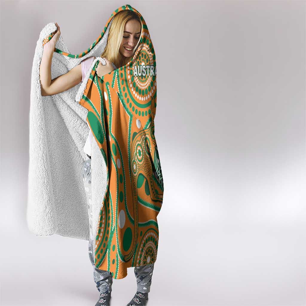 Australia And Ireland Rugby Hooded Blanket Walllabies And Shamrock Together
