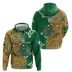 Australia And Ireland Rugby Custom Hoodie Walllabies And Shamrock Together