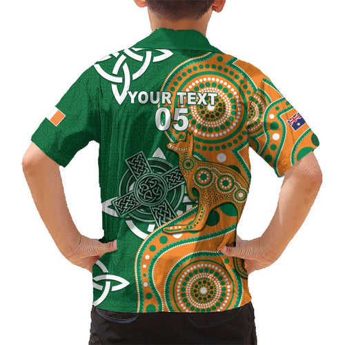 Australia And Ireland Rugby Custom Kid Hawaiian Shirt Walllabies And Shamrock Together