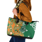 Australia And Ireland Rugby Leather Tote Bag Walllabies And Shamrock Together
