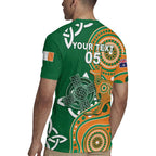 Australia And Ireland Rugby Custom Rugby Jersey Walllabies And Shamrock Together