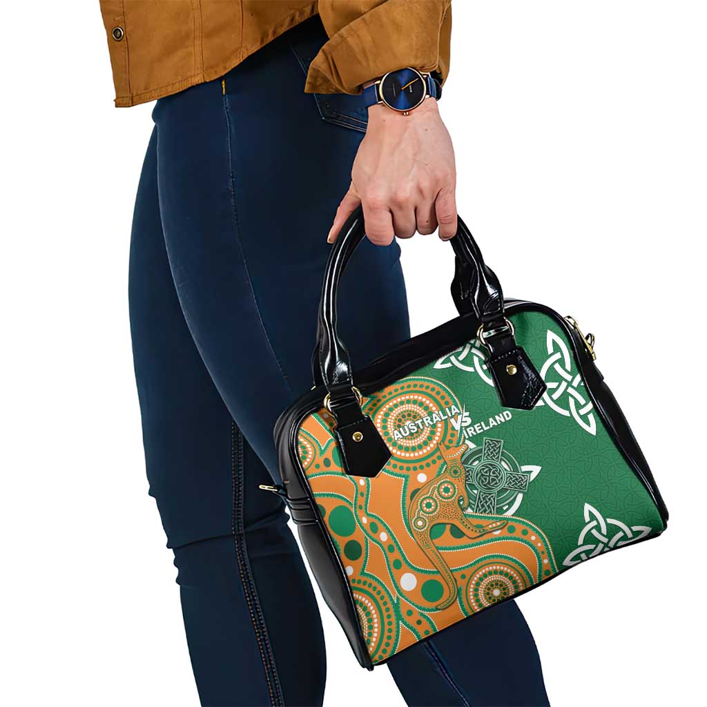 Australia And Ireland Rugby Shoulder Handbag Walllabies And Shamrock Together