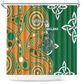 Australia And Ireland Rugby Shower Curtain Walllabies And Shamrock Together