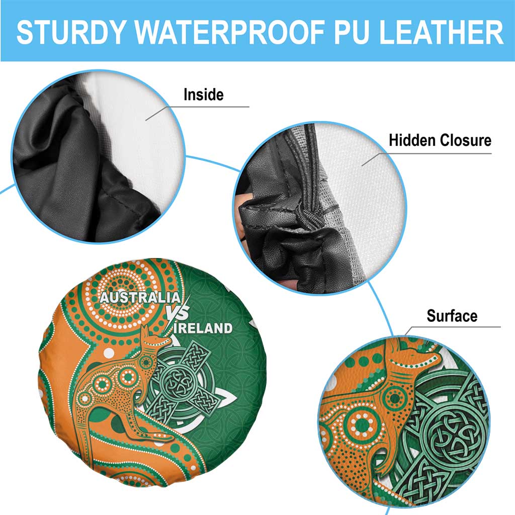 Australia And Ireland Rugby Spare Tire Cover Walllabies And Shamrock Together