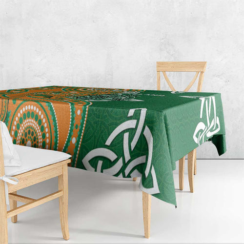 Australia And Ireland Rugby Tablecloth Walllabies And Shamrock Together