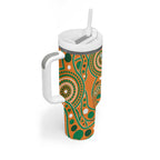 Australia And Ireland Rugby Custom Tumbler With Handle Walllabies And Shamrock Together