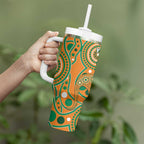 Australia And Ireland Rugby Custom Tumbler With Handle Walllabies And Shamrock Together
