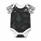 Custom New Zealand Fern Women Rugby Baby Onesie Maori Pattern