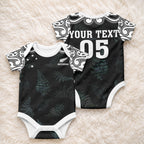 Custom New Zealand Fern Women Rugby Baby Onesie Maori Pattern