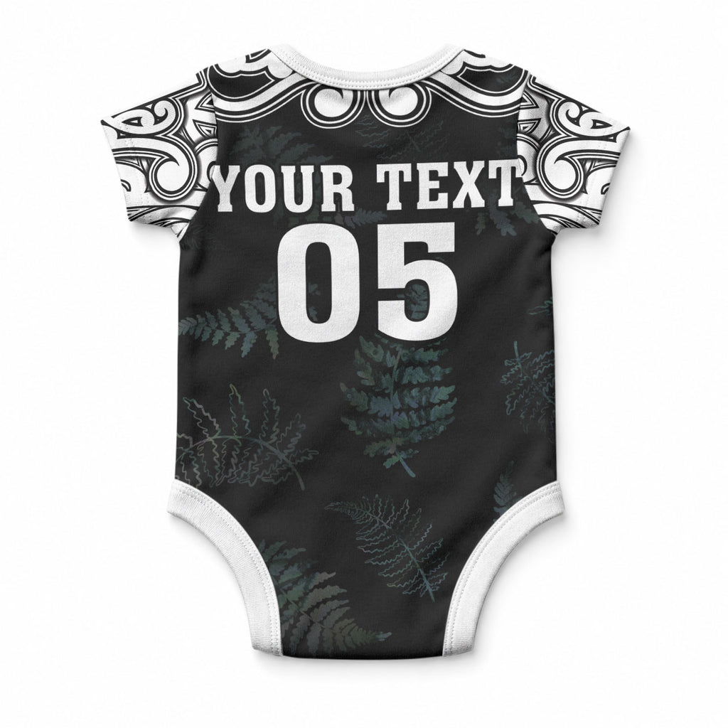 Custom New Zealand Fern Women Rugby Baby Onesie Maori Pattern