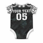 Custom New Zealand Fern Women Rugby Baby Onesie Maori Pattern