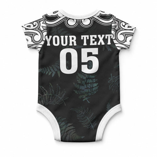 Custom New Zealand Fern Women Rugby Baby Onesie Maori Pattern
