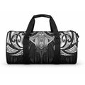 New Zealand Aotearoa Duffle Bag Maori Manta Ray Moko Black