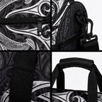 New Zealand Aotearoa Duffle Bag Maori Manta Ray Moko Black