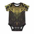 New Zealand Aotearoa Baby Onesie Maori Manta Ray Moko Gold