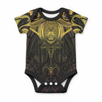 New Zealand Aotearoa Baby Onesie Maori Manta Ray Moko Gold
