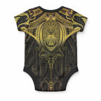 New Zealand Aotearoa Baby Onesie Maori Manta Ray Moko Gold